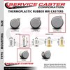 Service Caster 3 Inch MRI Safe Casters, 7/16 Grip Ring Stem, Set of 4, 4PK SCC-GR02S75-TPR-GRY-716138-MRI-4